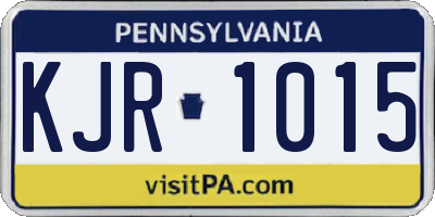 PA license plate KJR1015