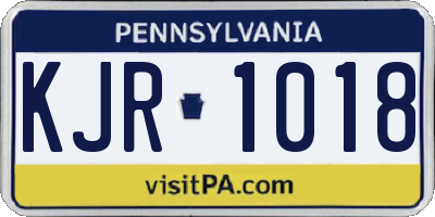PA license plate KJR1018