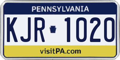 PA license plate KJR1020