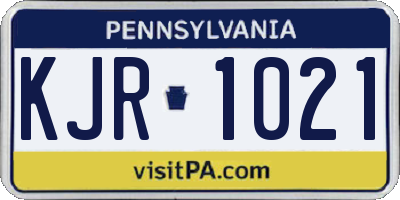 PA license plate KJR1021