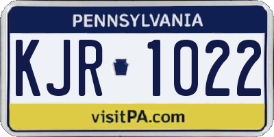 PA license plate KJR1022
