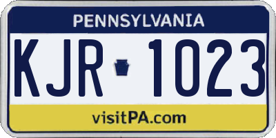 PA license plate KJR1023