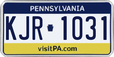 PA license plate KJR1031