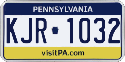 PA license plate KJR1032