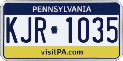 PA license plate KJR1035