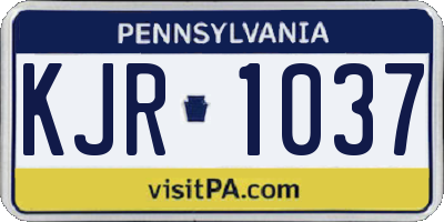 PA license plate KJR1037