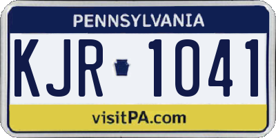 PA license plate KJR1041