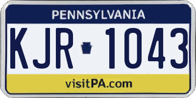 PA license plate KJR1043