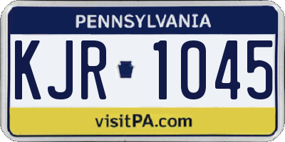 PA license plate KJR1045