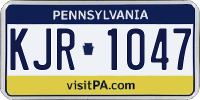 PA license plate KJR1047