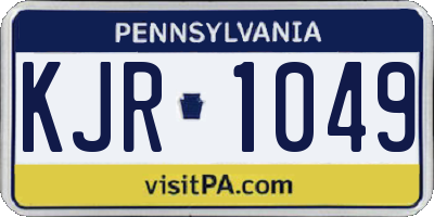 PA license plate KJR1049