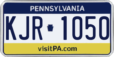 PA license plate KJR1050