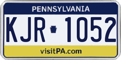 PA license plate KJR1052