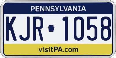PA license plate KJR1058