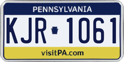 PA license plate KJR1061