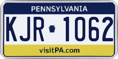 PA license plate KJR1062