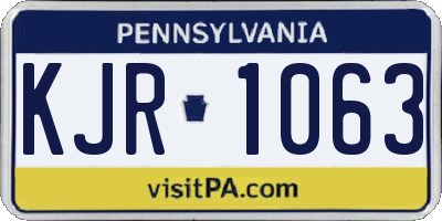 PA license plate KJR1063