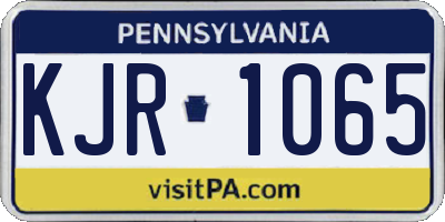 PA license plate KJR1065