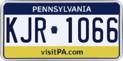 PA license plate KJR1066