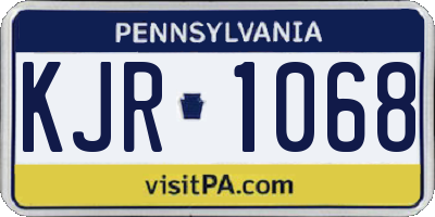 PA license plate KJR1068