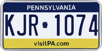 PA license plate KJR1074