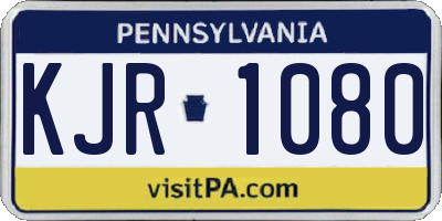 PA license plate KJR1080