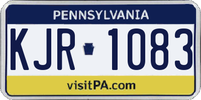 PA license plate KJR1083