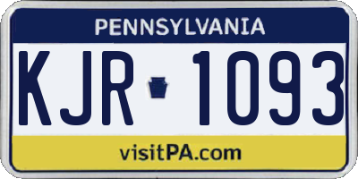 PA license plate KJR1093