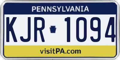 PA license plate KJR1094
