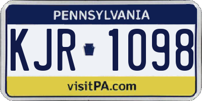 PA license plate KJR1098