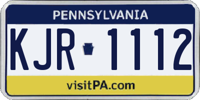PA license plate KJR1112