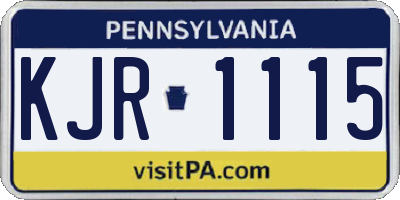 PA license plate KJR1115