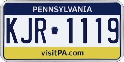 PA license plate KJR1119