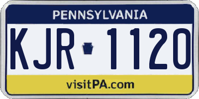 PA license plate KJR1120