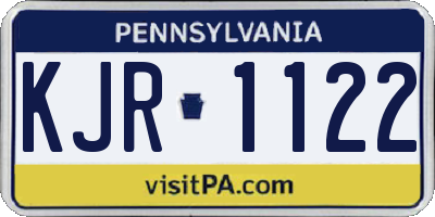 PA license plate KJR1122