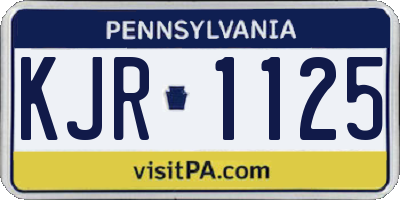 PA license plate KJR1125