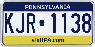 PA license plate KJR1138