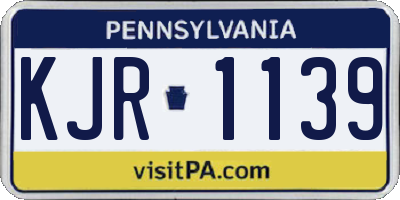 PA license plate KJR1139
