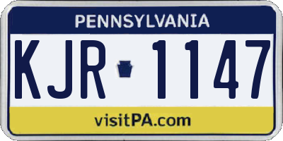 PA license plate KJR1147