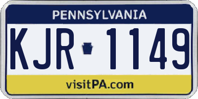 PA license plate KJR1149