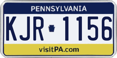 PA license plate KJR1156