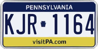 PA license plate KJR1164