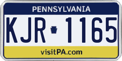 PA license plate KJR1165