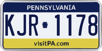 PA license plate KJR1178
