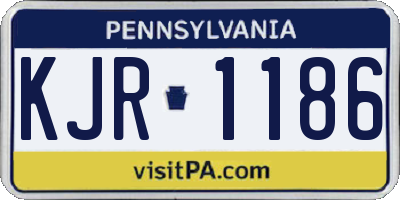 PA license plate KJR1186