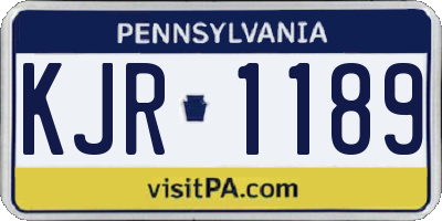 PA license plate KJR1189