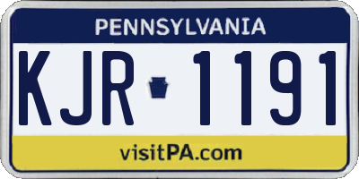 PA license plate KJR1191