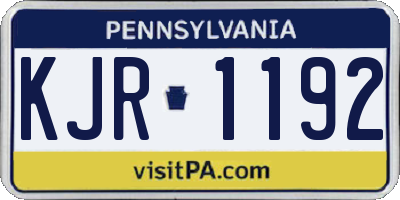 PA license plate KJR1192