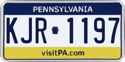 PA license plate KJR1197