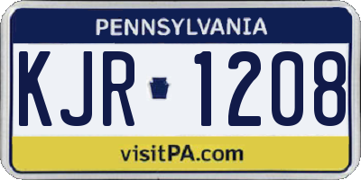 PA license plate KJR1208